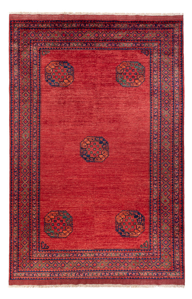 Tappeto afgano - Kunduz - 302 x 203 cm - rosso