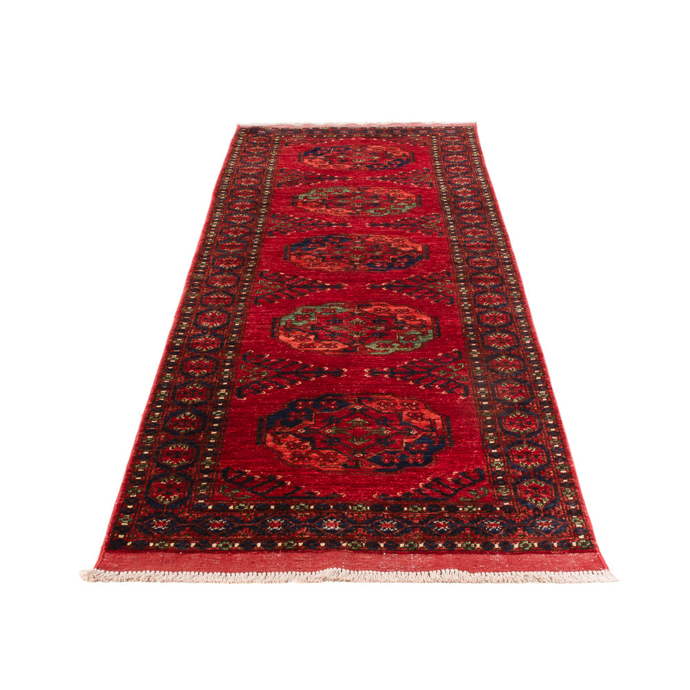 Tappeto corsia Tappeto afgano - Kunduz - 305 x 82 cm - rosso