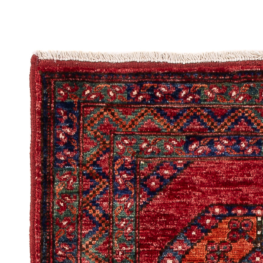 Tappeto corsia Tappeto afgano - Kunduz - 291 x 87 cm - rosso