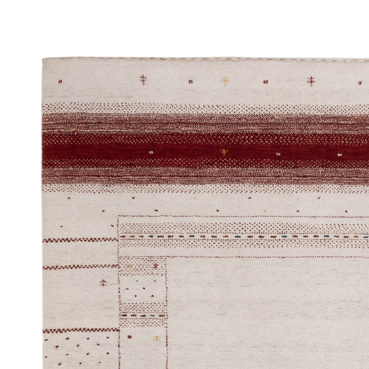 Tappeto Gabbeh - Loribaft Indus - 190 x 148 cm - bianco