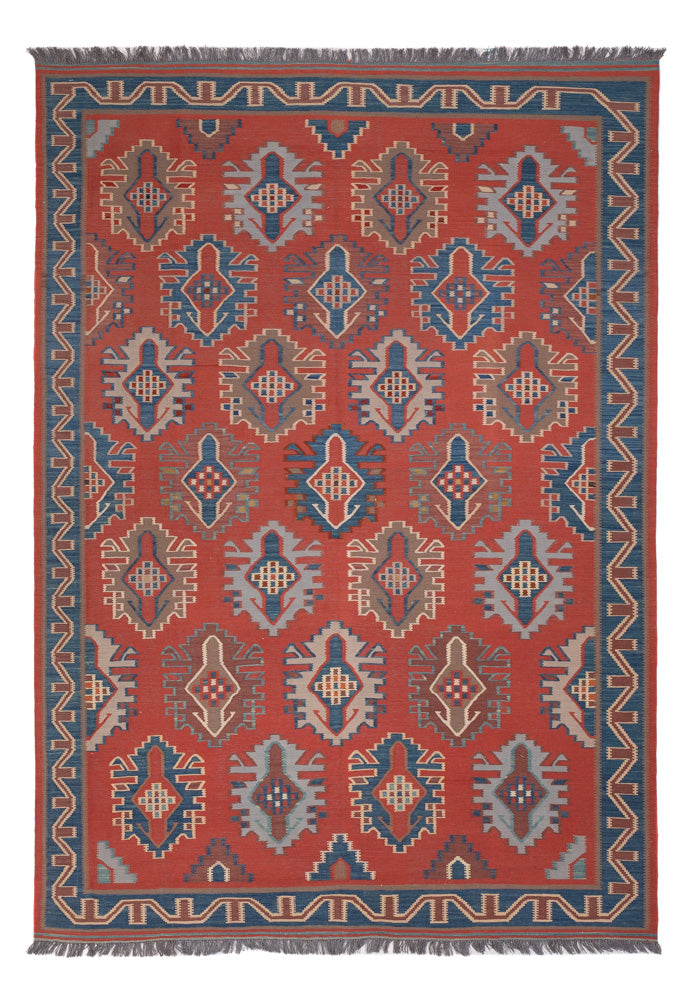 Tappeto Kelim - Orientale - Reale - 253 x 177 cm - rosso