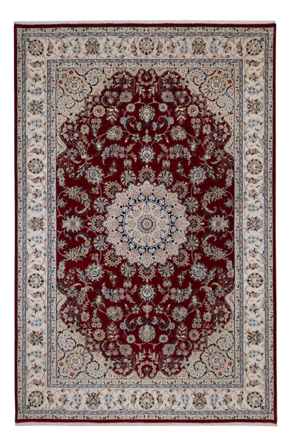 Tappeto orientale - Nain - Indus - 303 x 200 cm - rosso scuro