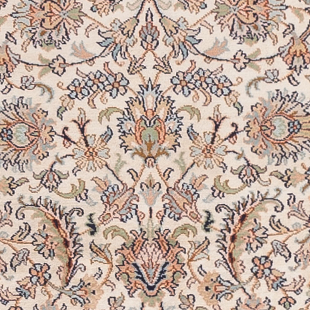 Tappeto corsia Tappeto di seta - Seta del Kashmir - 307 x 77 cm - beige