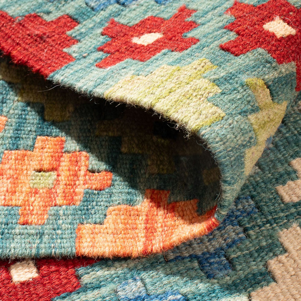 Tappeto Kelim - Splash quadrato - 88 x 90 cm - multicolore