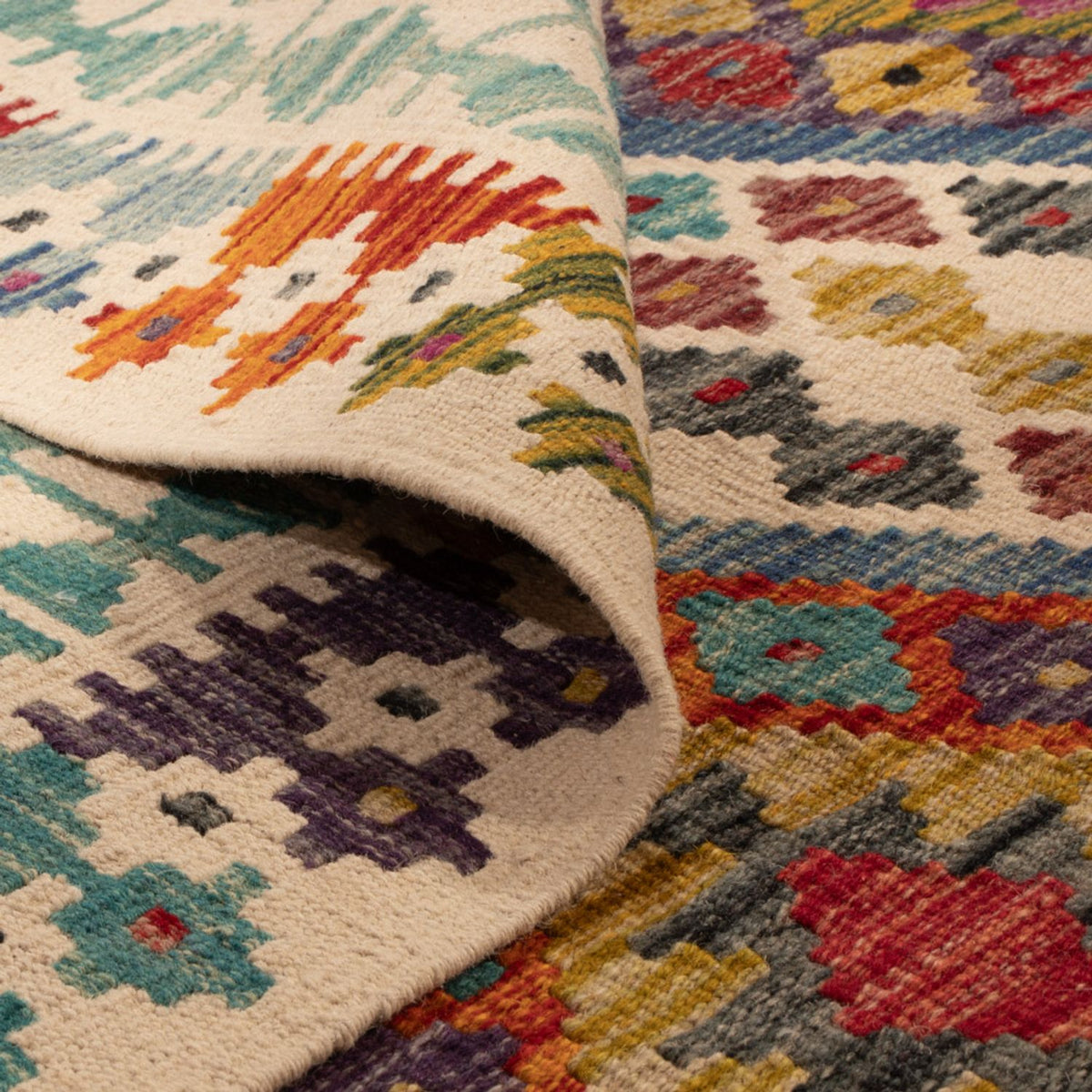 Tappeto Kelim - Splash quadrato - 207 x 203 cm - multicolore