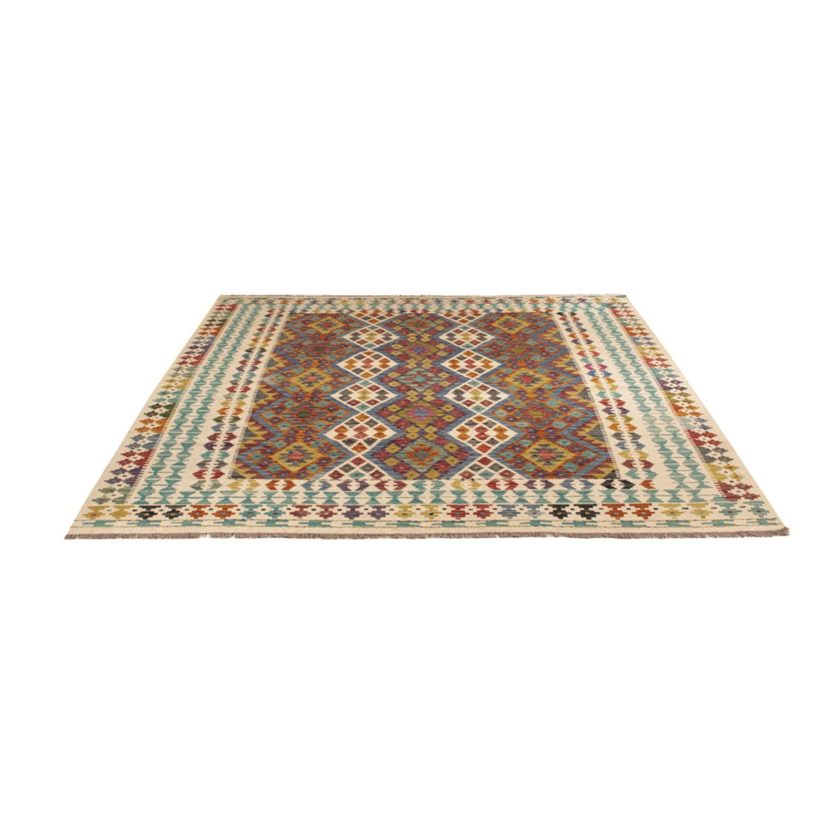 Tappeto Kelim - Splash quadrato - 207 x 203 cm - multicolore