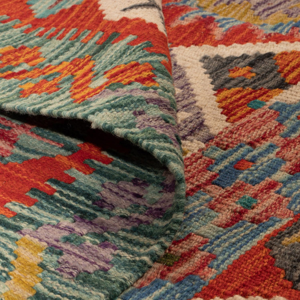 Tappeto Kelim - Splash quadrato - 154 x 152 cm - multicolore