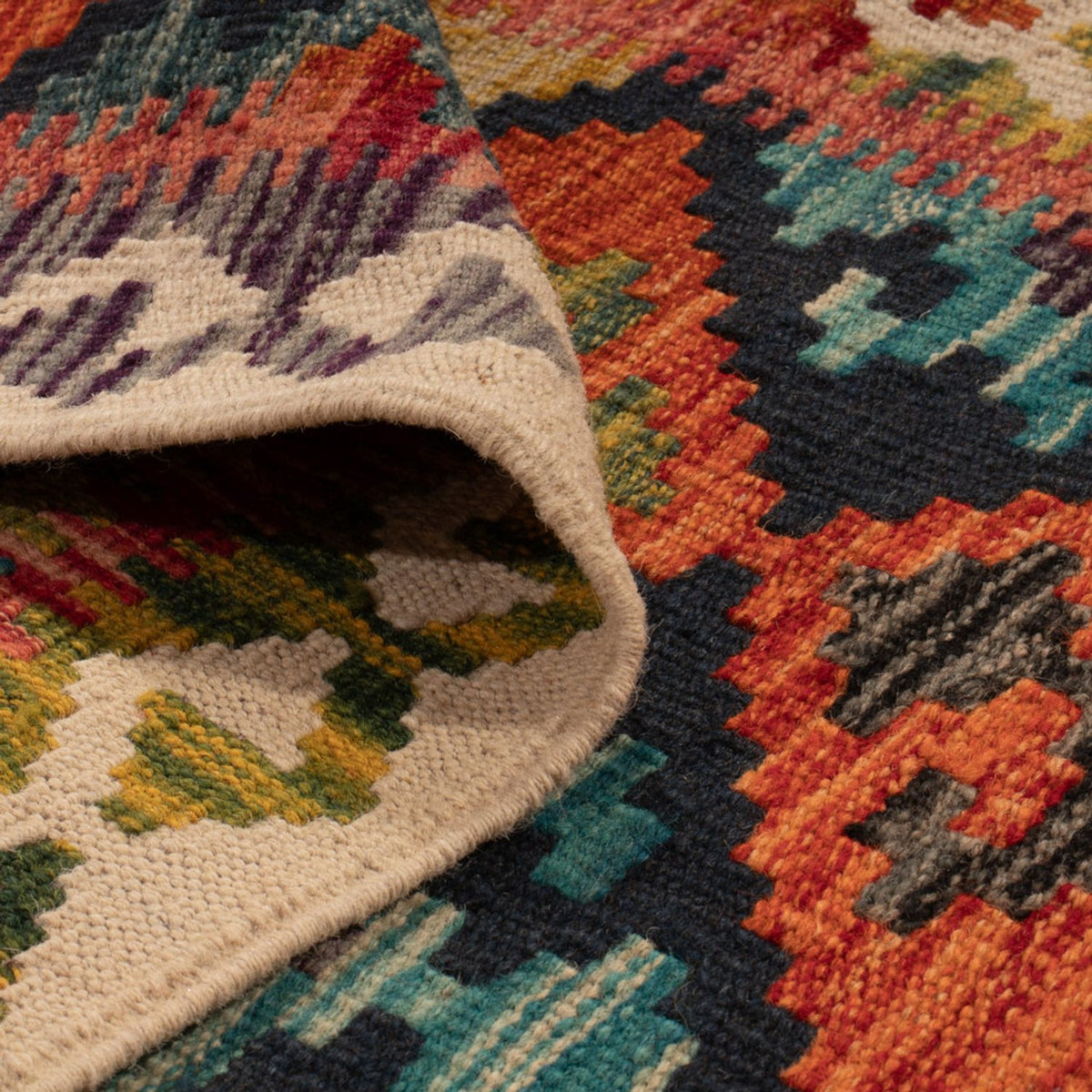 Tappeto corsia Tappeto Kelim - Splash - 199 x 76 cm - multicolore