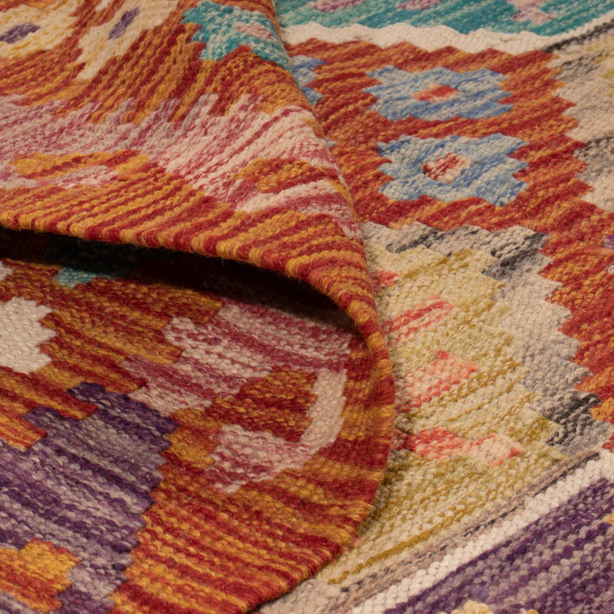 Tappeto Kelim - Splash - 247 x 201 cm - multicolore