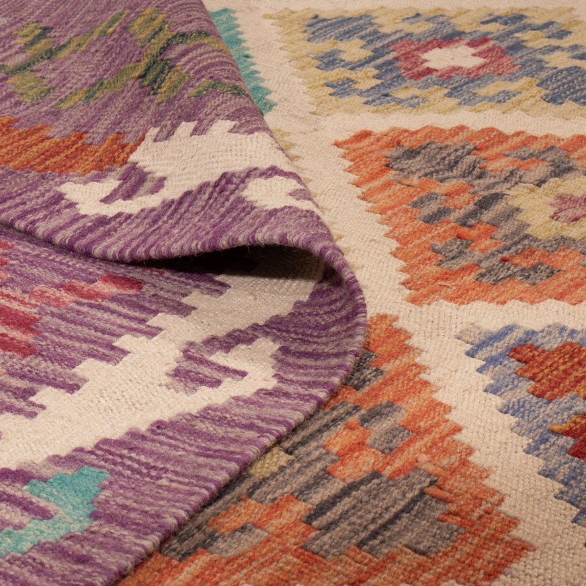 Tappeto Kelim - Splash - 246 x 206 cm - multicolore