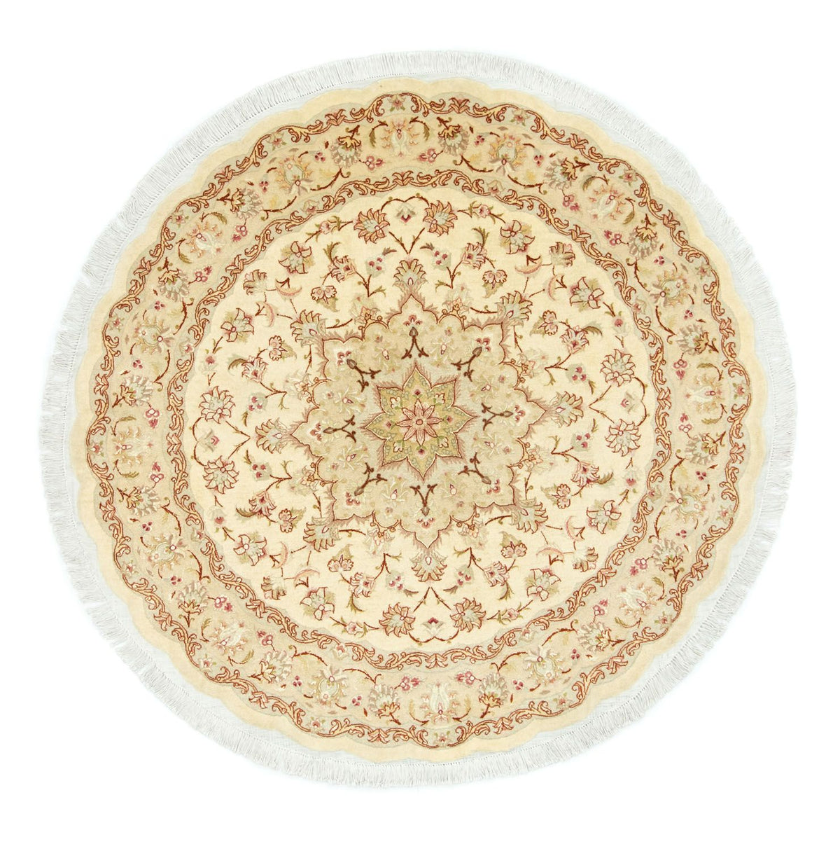 Tappeto Persero - Tabriz - Premio rotondo - 148 x 148 cm - beige