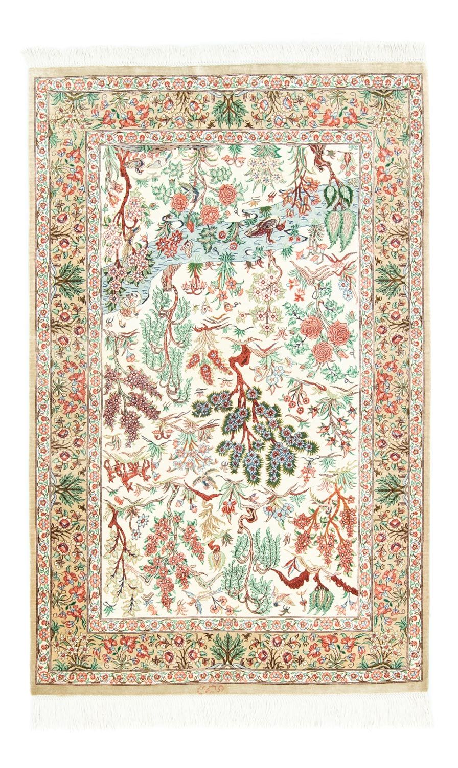 Tappeto di seta - Ghom seta - Premio - 122 x 80 cm - beige