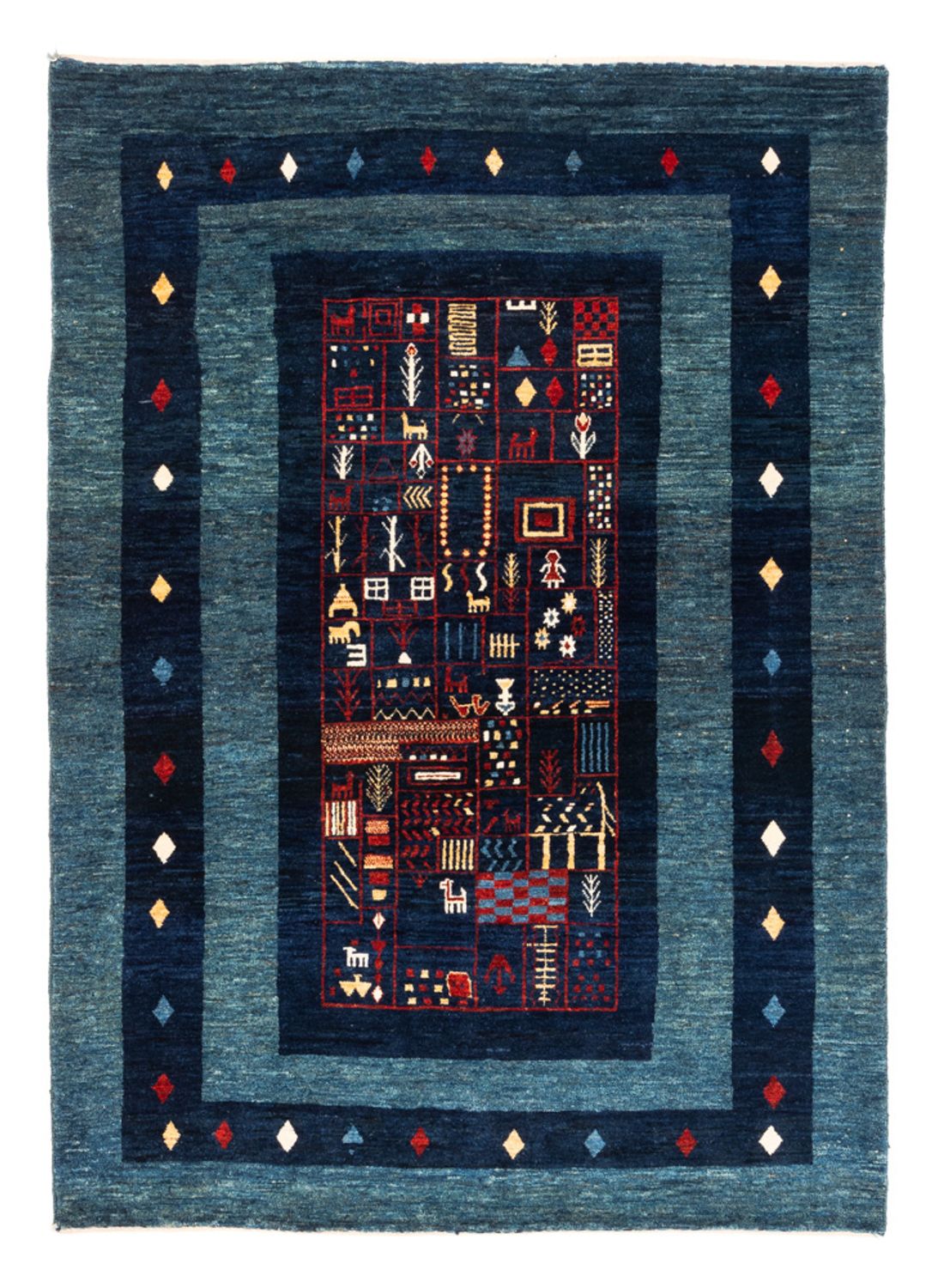 Tappeto Gabbeh - Persero - 173 x 124 cm - blu