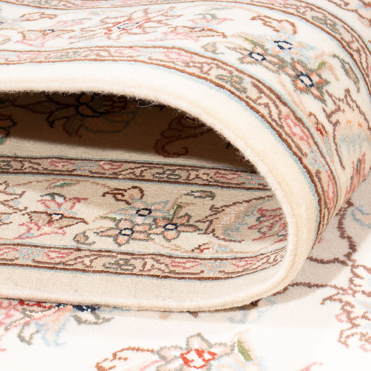 Tappeto corsia Tappeto Persero - Tabriz - Reale - 298 x 91 cm - crema