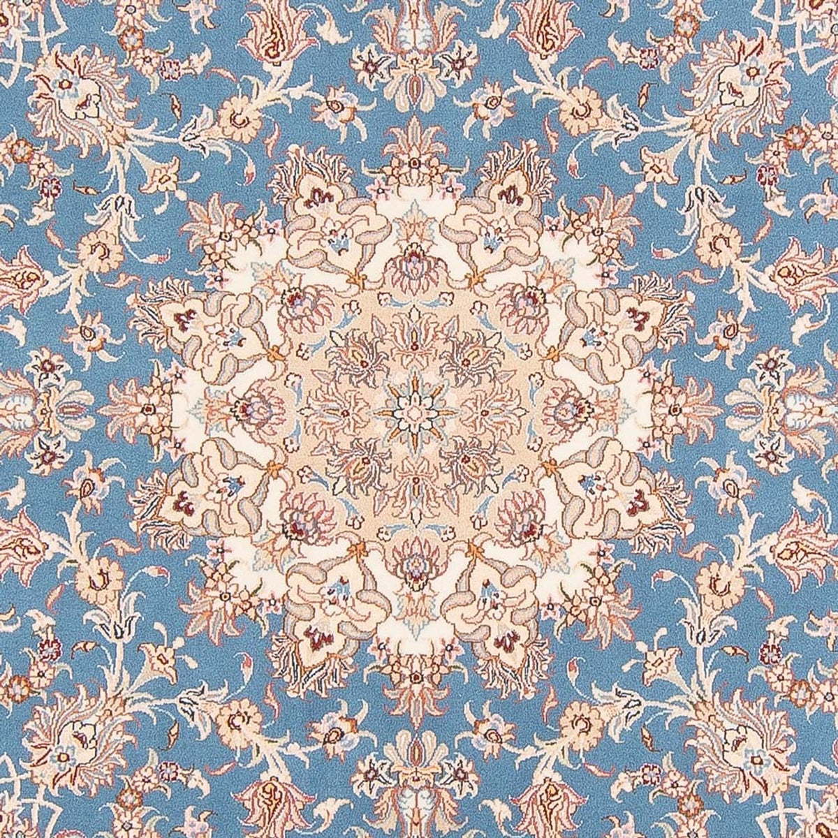 Tappeto Persero - Tabriz - Reale rotondo  - 200 x 200 cm - blu chiaro