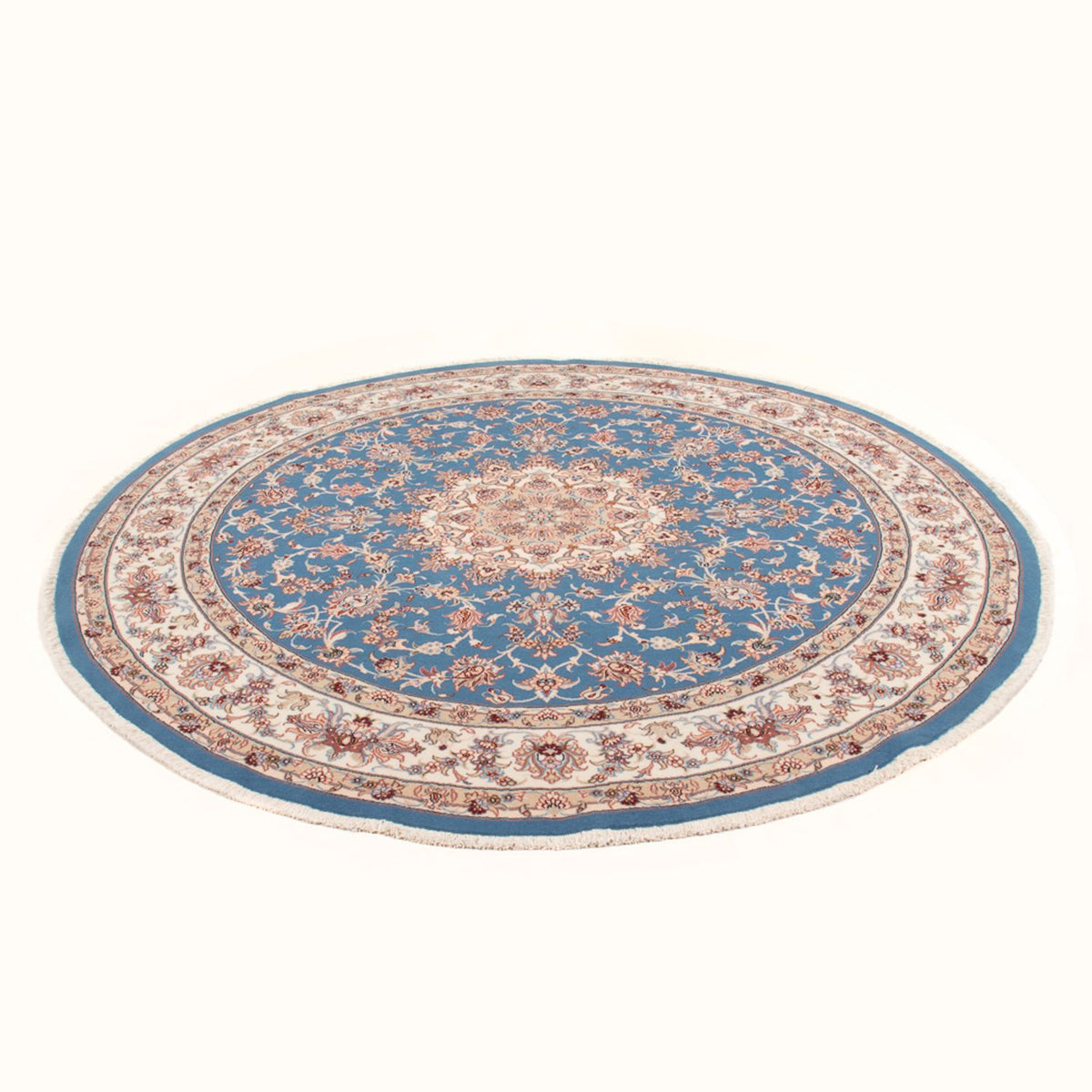 Tappeto Persero - Tabriz - Reale rotondo  - 200 x 200 cm - blu chiaro