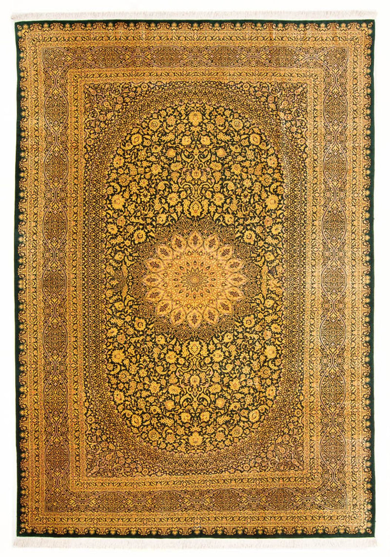 Tappeto di seta - Ghom seta - Premio - 294 x 196 cm - verde oliva