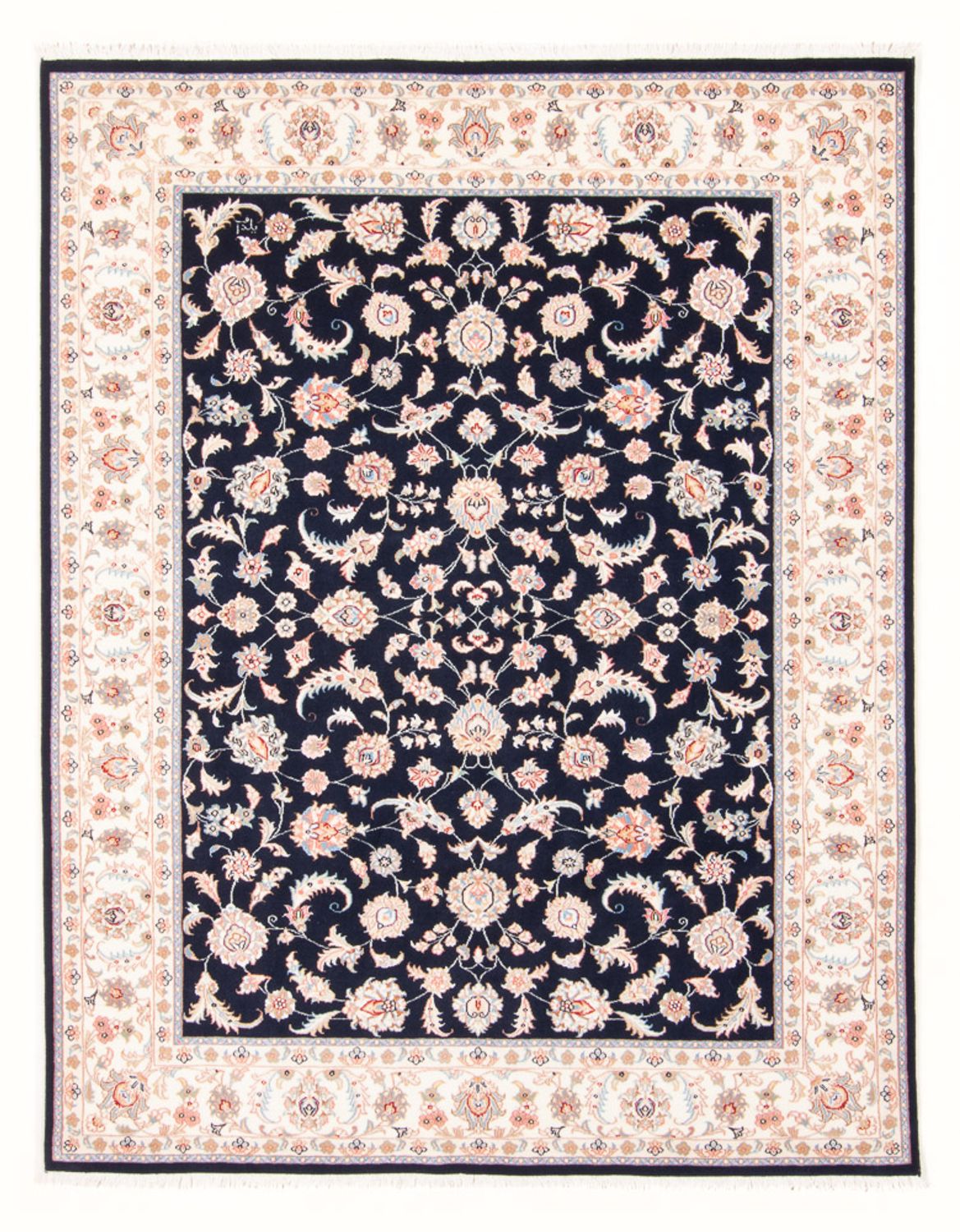 Tappeto Persero - Tabriz - Reale - 201 x 149 cm - blu scuro