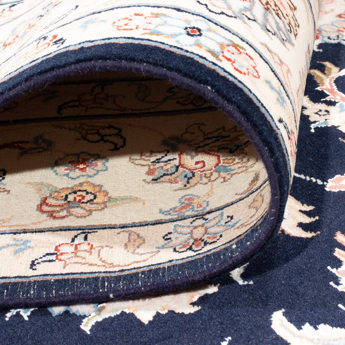 Tappeto Persero - Tabriz - Reale - 237 x 167 cm - blu scuro