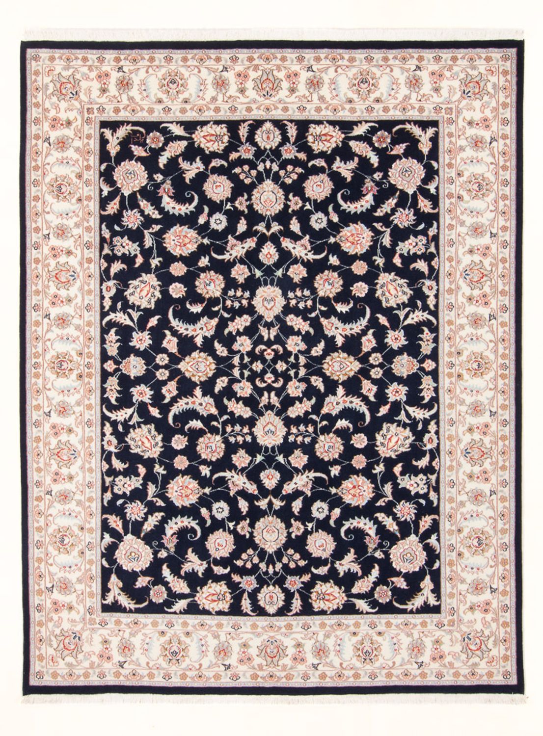 Tappeto Persero - Tabriz - Reale - 201 x 149 cm - blu scuro