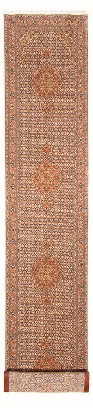 Tappeto corsia Tappeto Persero - Tabriz - Reale - 407 x 78 cm - beige