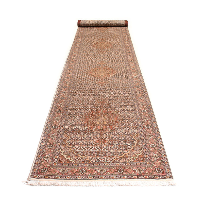 Tappeto corsia Tappeto Persero - Tabriz - Reale - 407 x 78 cm - beige