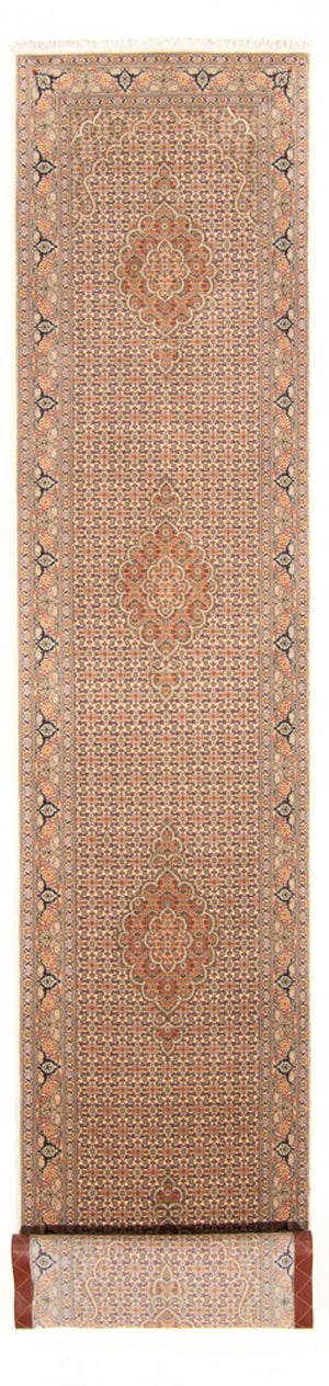 Tappeto corsia Tappeto Persero - Tabriz - Reale - 403 x 82 cm - beige