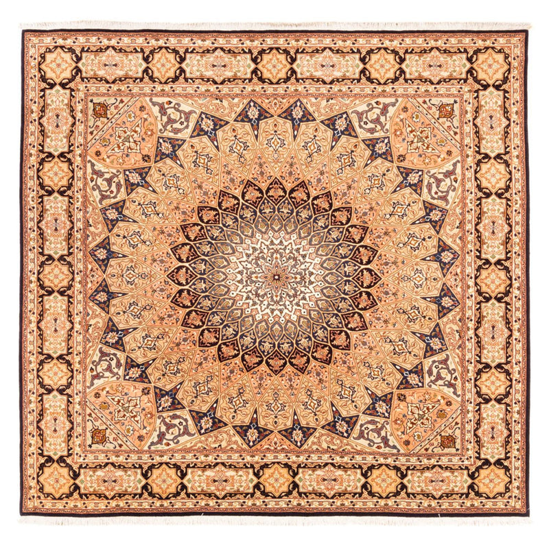 Tappeto Persero - Tabriz - Reale quadrato  - 200 x 200 cm - beige chiaro
