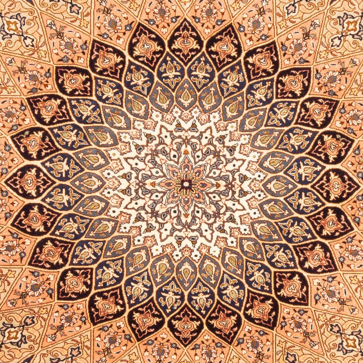 Tappeto Persero - Tabriz - Reale quadrato  - 200 x 200 cm - beige chiaro