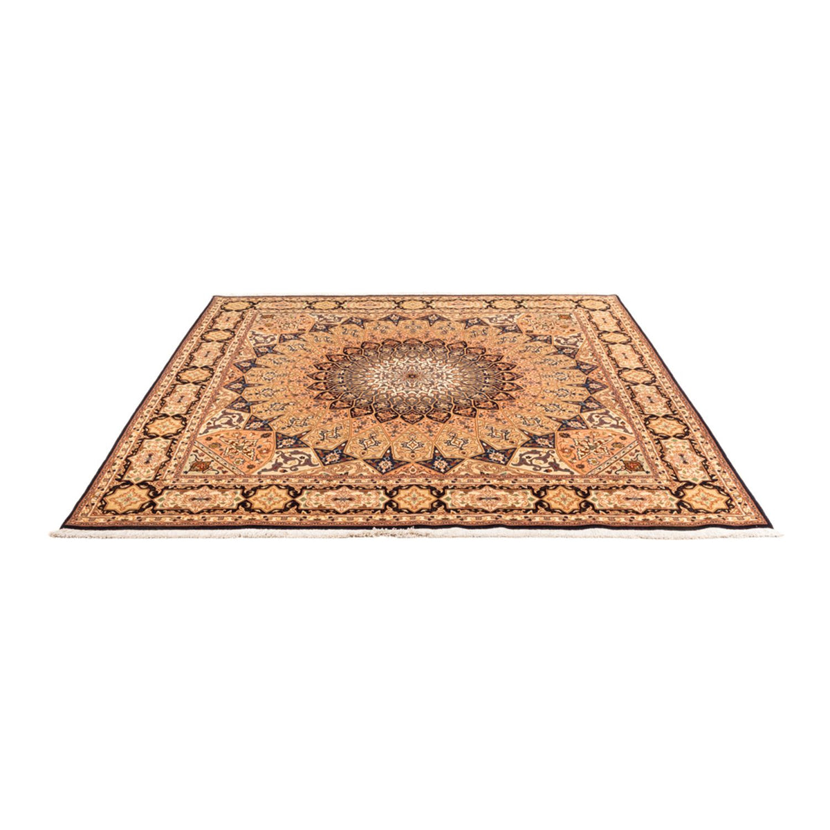 Tappeto Persero - Tabriz - Reale quadrato  - 200 x 200 cm - beige chiaro