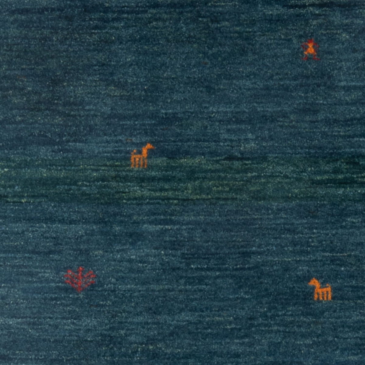 Tappeto Gabbeh - Persero - 139 x 100 cm - blu petrolio