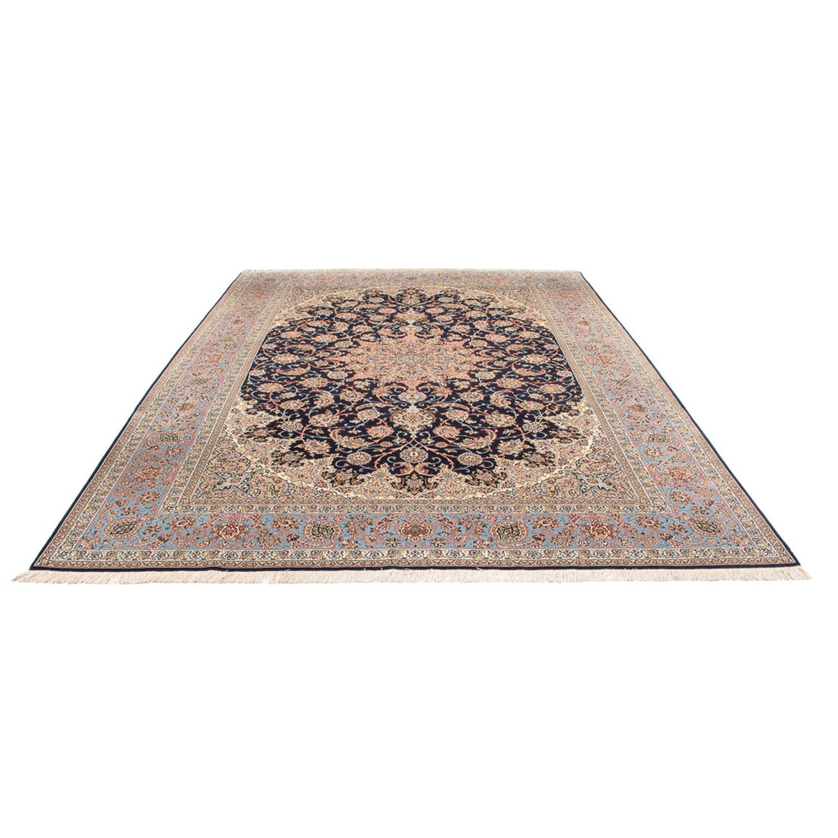 Tappeto Persero - Isfahan - Premio - 355 x 248 cm - blu scuro