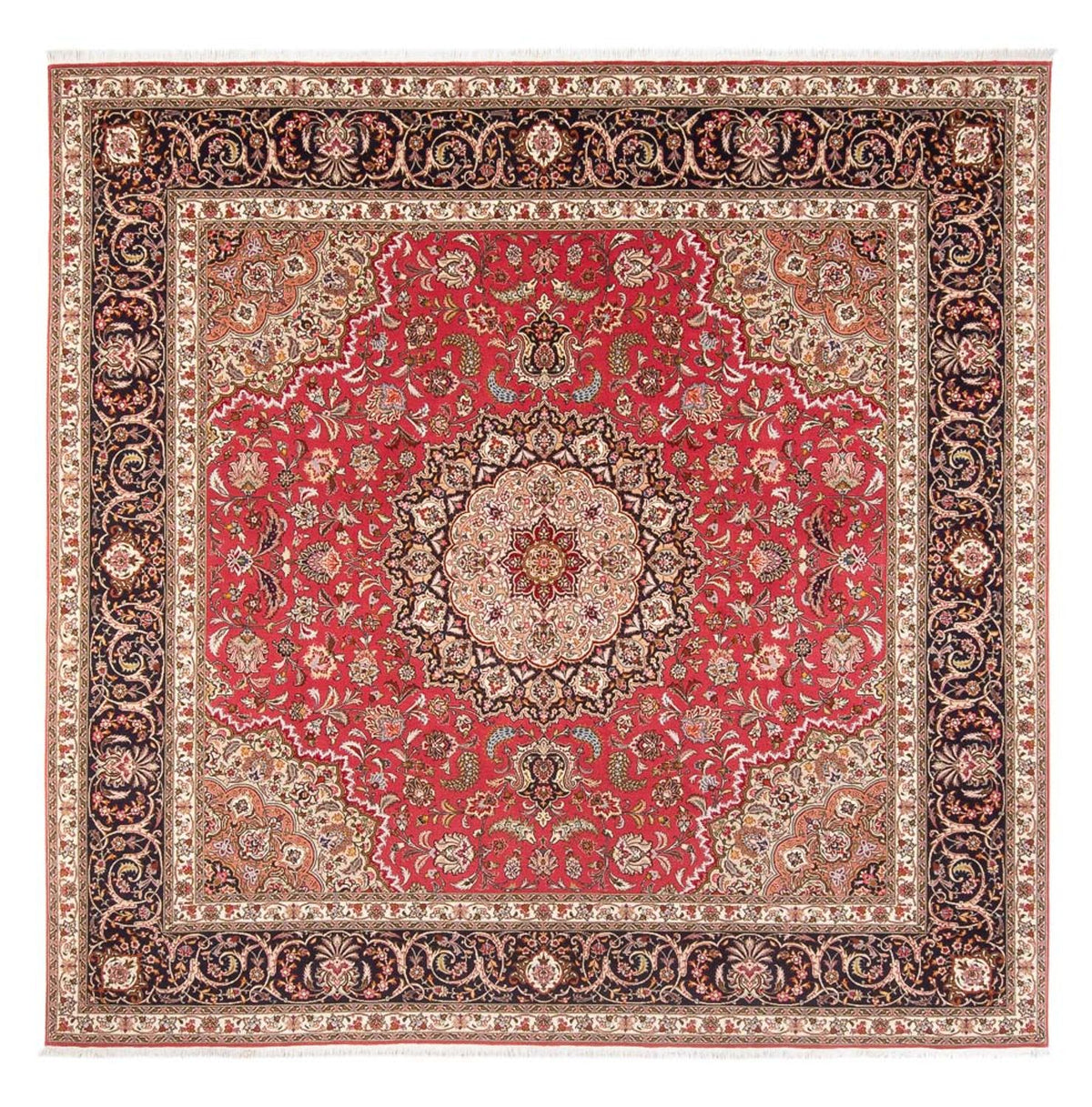 Tappeto Persero - Tabriz - Reale quadrato - 252 x 252 cm - rosso
