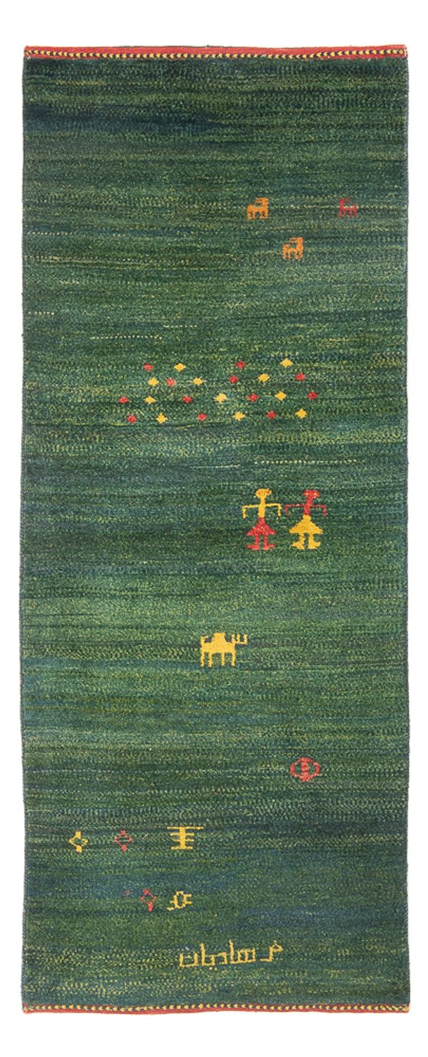 Tappeto corsia Tappeto Gabbeh - Persero - 202 x 78 cm - verde