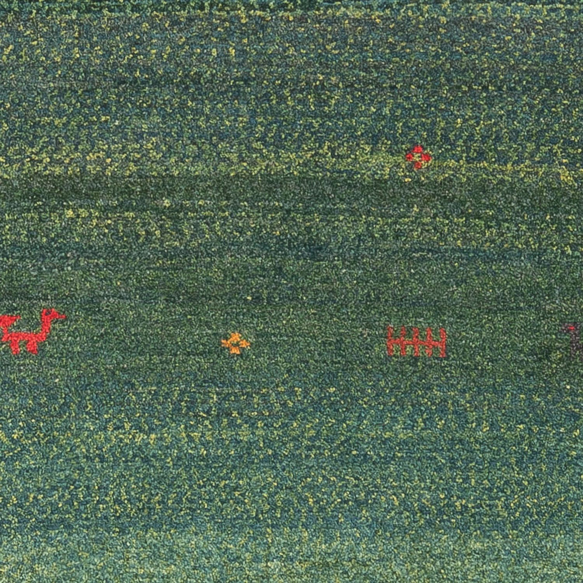 Tappeto corsia Tappeto Gabbeh - Persero - 270 x 75 cm - verde scuro