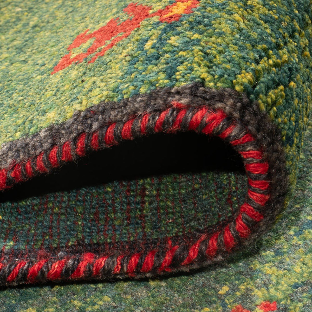 Tappeto corsia Tappeto Gabbeh - Persero - 270 x 75 cm - verde scuro