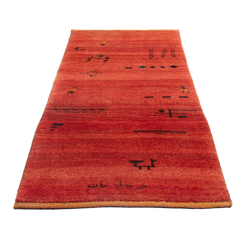 Tappeto corsia Tappeto Gabbeh - Persero - 225 x 83 cm - rosso chiaro