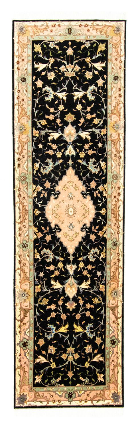 Tappeto corsia Tappeto Persero - Tabriz - Reale - 294 x 85 cm - nero