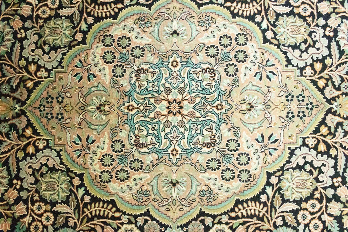 Tappeto di seta - Seta del Kashmir - 311 x 213 cm - blu