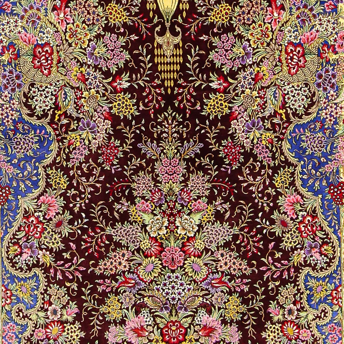 Tappeto di seta - Ghom seta - Premio - 197 x 128 cm - blu scuro