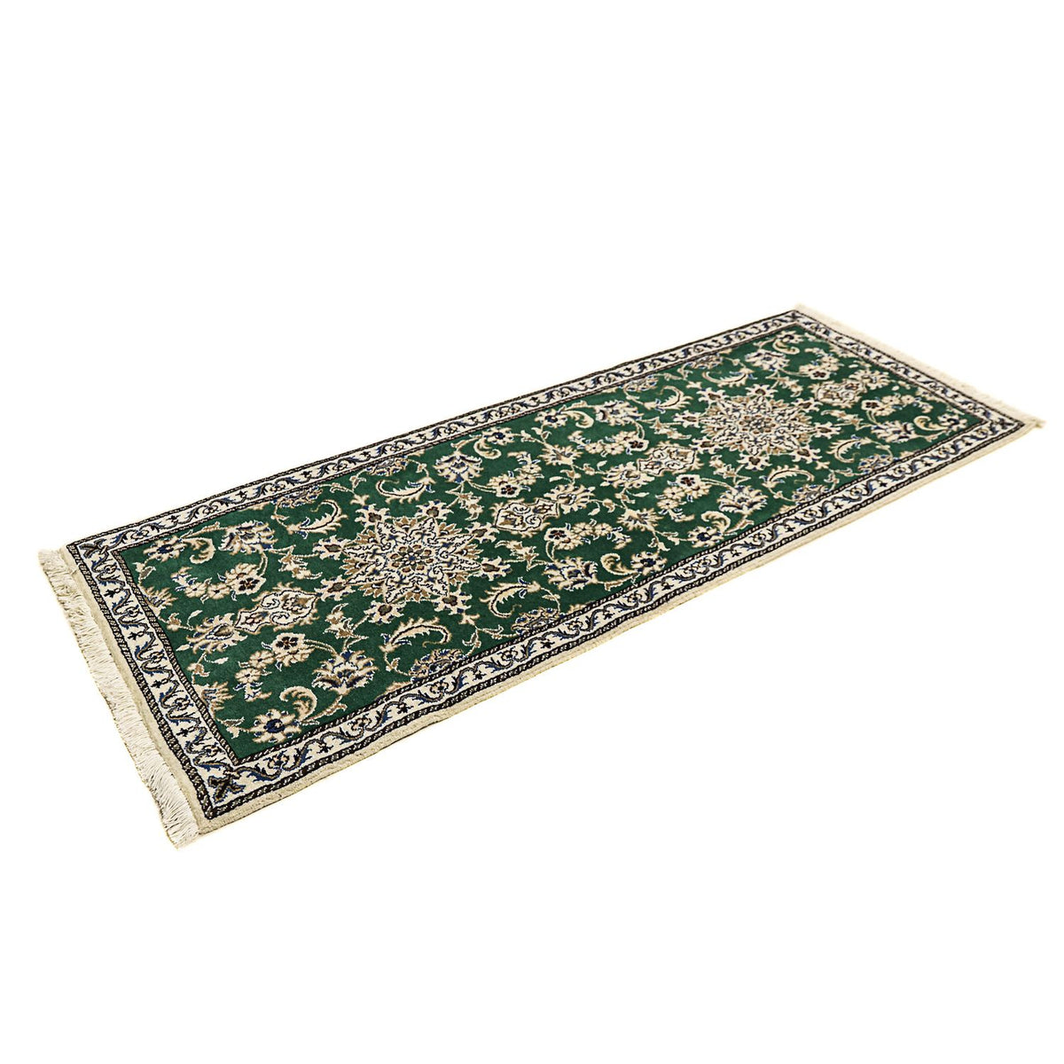 Tappeto corsia Tappeto Persero - Nain - 200 x 74 cm - verde scuro
