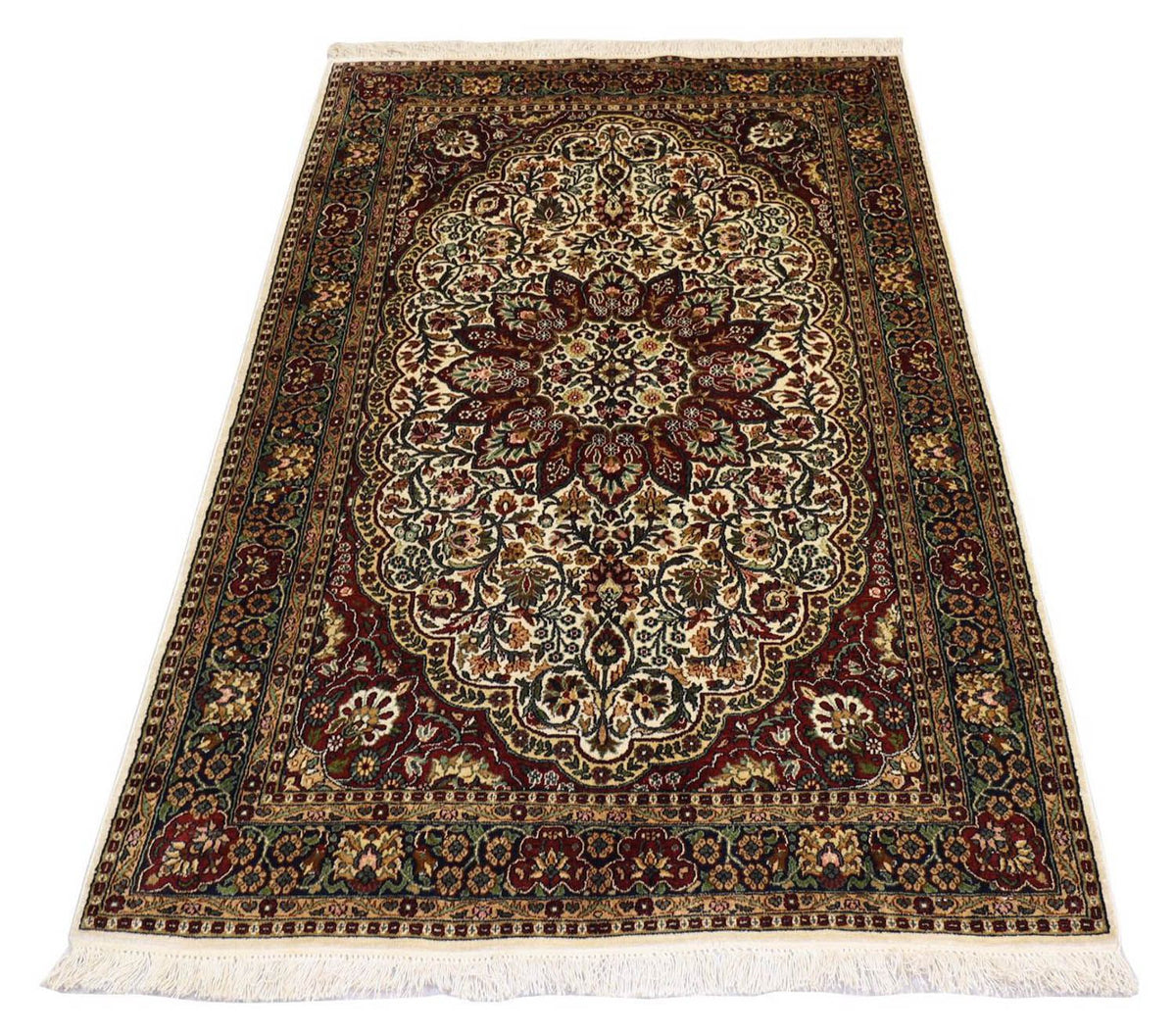 Tappeto di seta - Seta del Kashmir - 170 x 109 cm - rosso