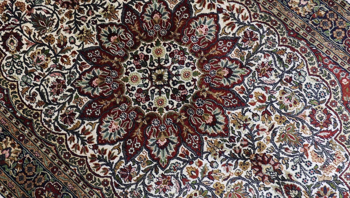 Tappeto di seta - Seta del Kashmir - 170 x 109 cm - rosso