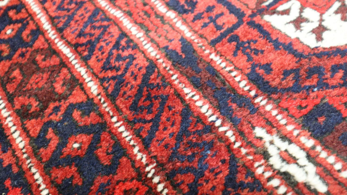 Tappeto corsia Tappeto afgano - 229 x 123 cm - rosso scuro