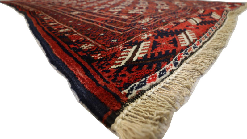 Tappeto corsia Tappeto afgano - 229 x 123 cm - rosso scuro