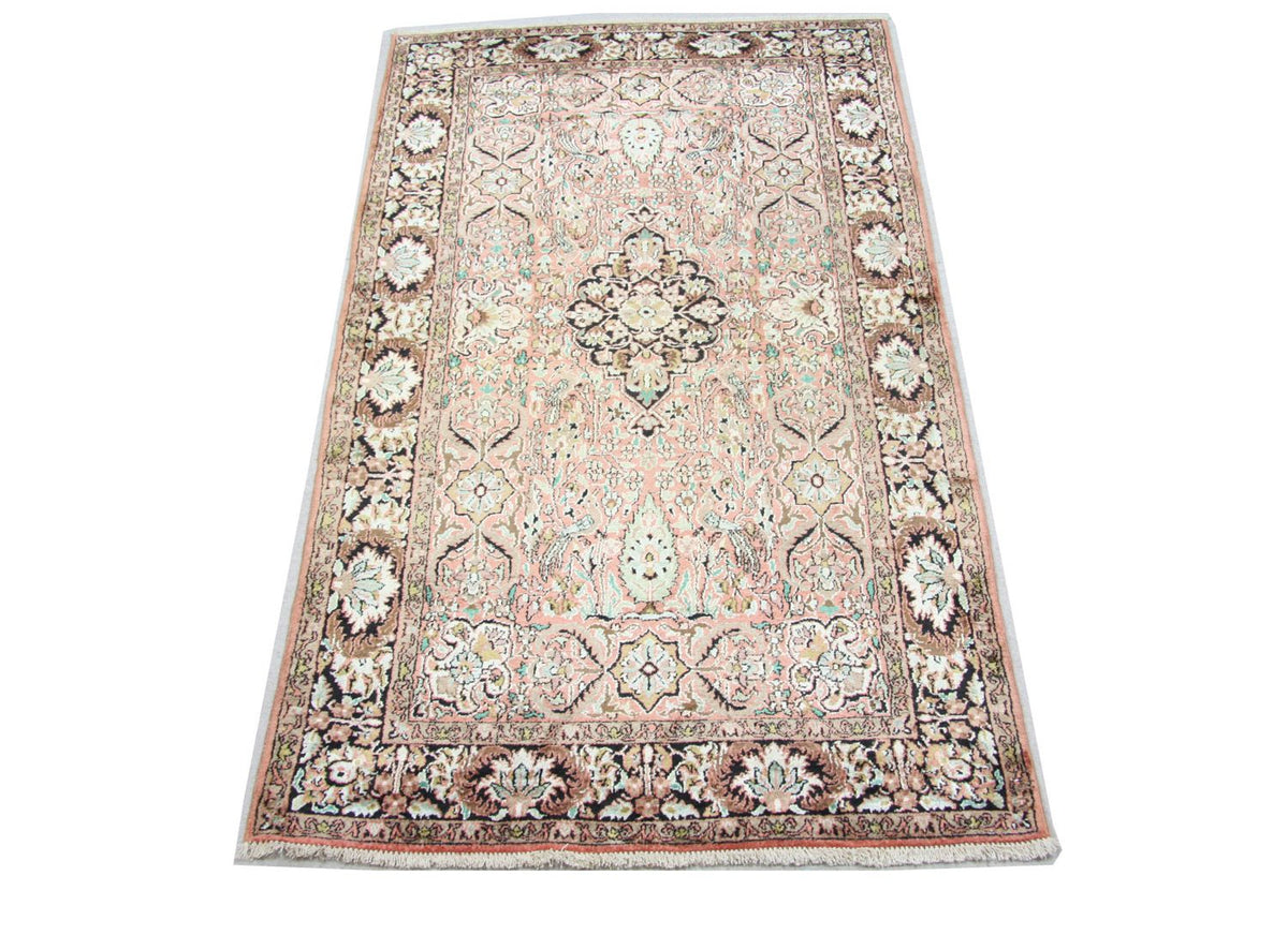 Tappeto di seta - Seta del Kashmir - 164 x 91 cm - marrone