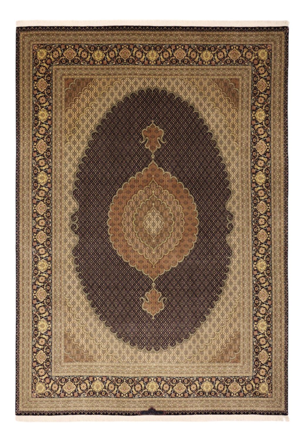 Tappeto Persero - Tabriz - Reale - Reale - 350 x 249 cm - marrone scuro