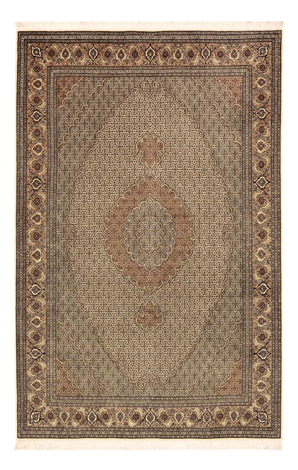 Tappeto Persero - Tabriz - Reale - Reale - 302 x 200 cm - beige scuro
