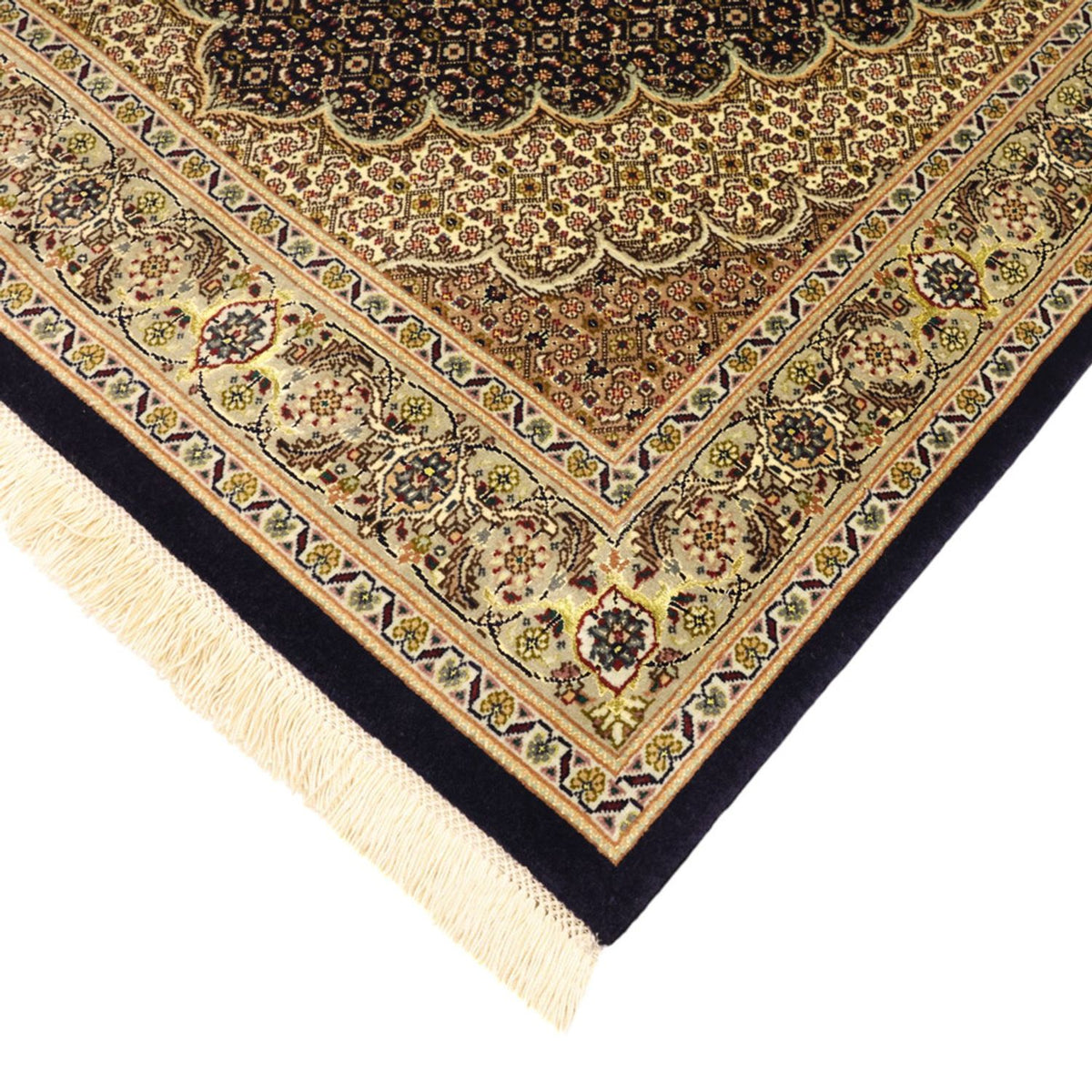 Tappeto Persero - Tabriz - Reale - Ordito di seta - 160 x 98 cm - beige scuro