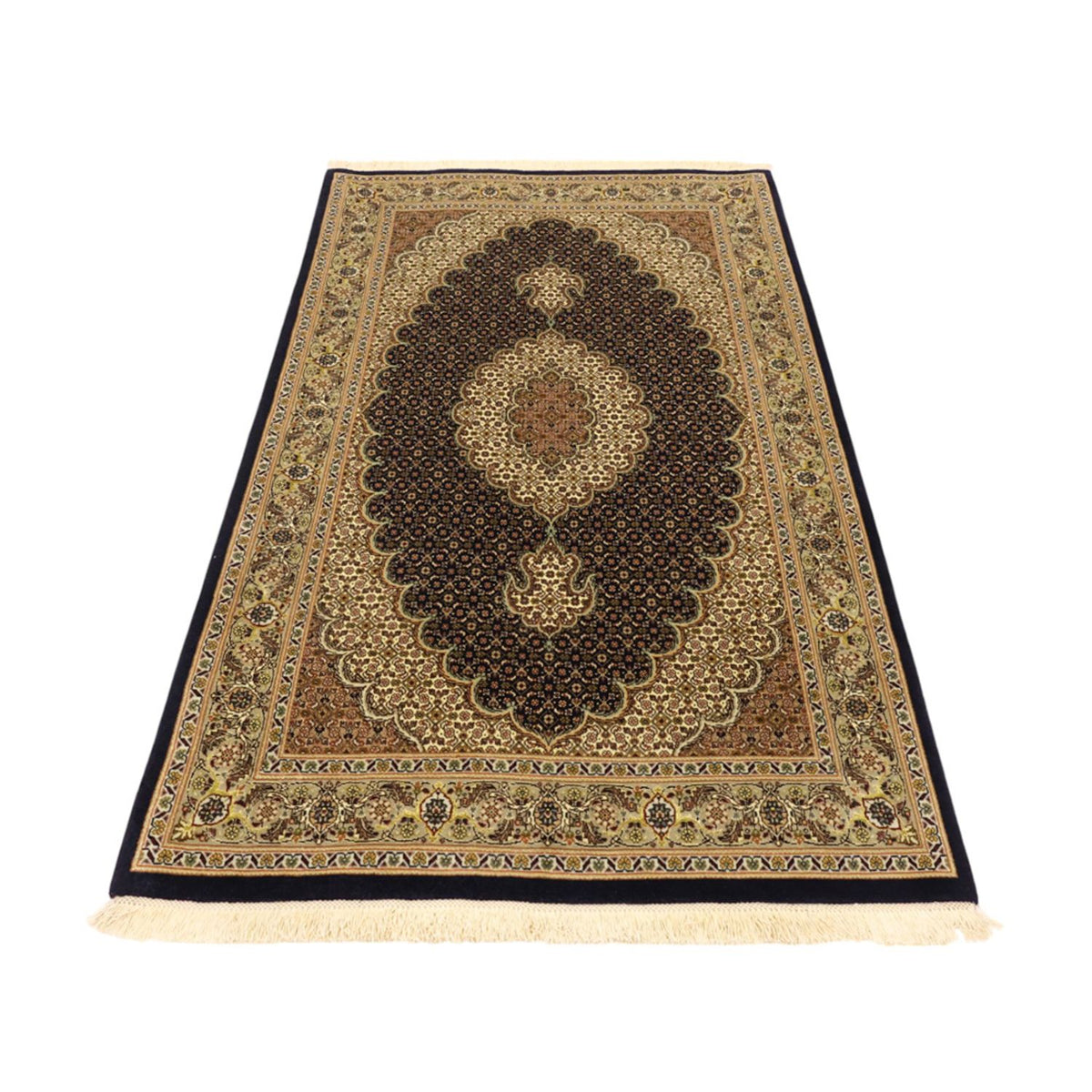 Tappeto Persero - Tabriz - Reale - Ordito di seta - 160 x 98 cm - beige scuro